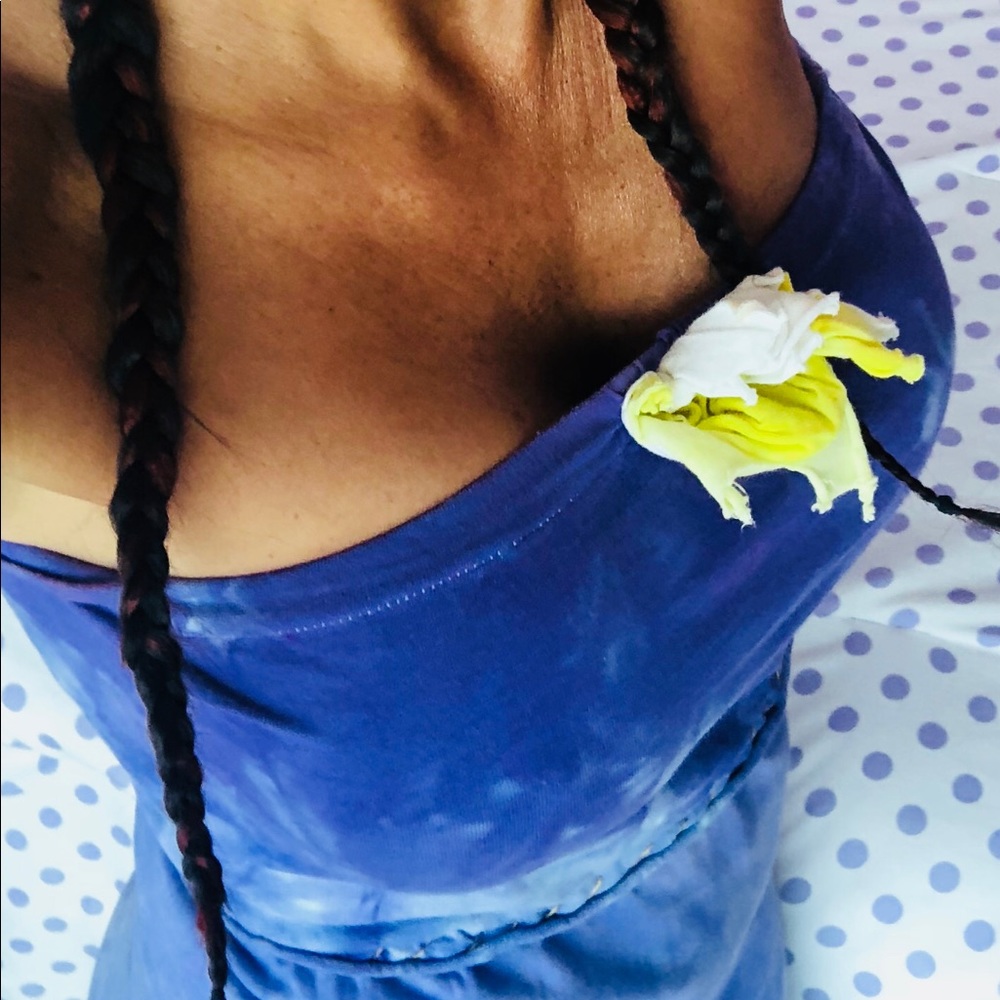 Hand made tie dye strapless cotton tube dress